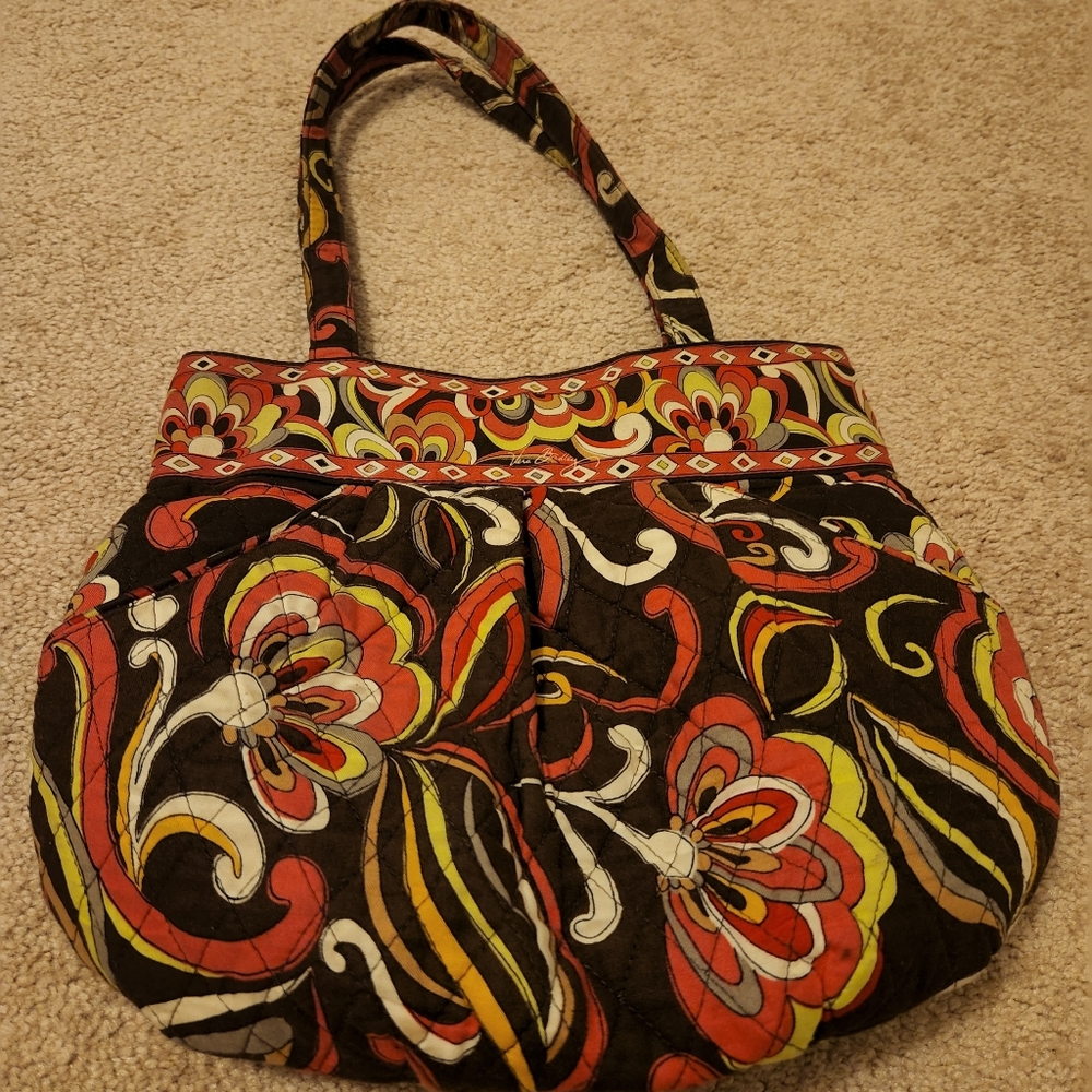 Vera bradley shoulder bag harvest color multi pockets zip closure 11inchX13inch